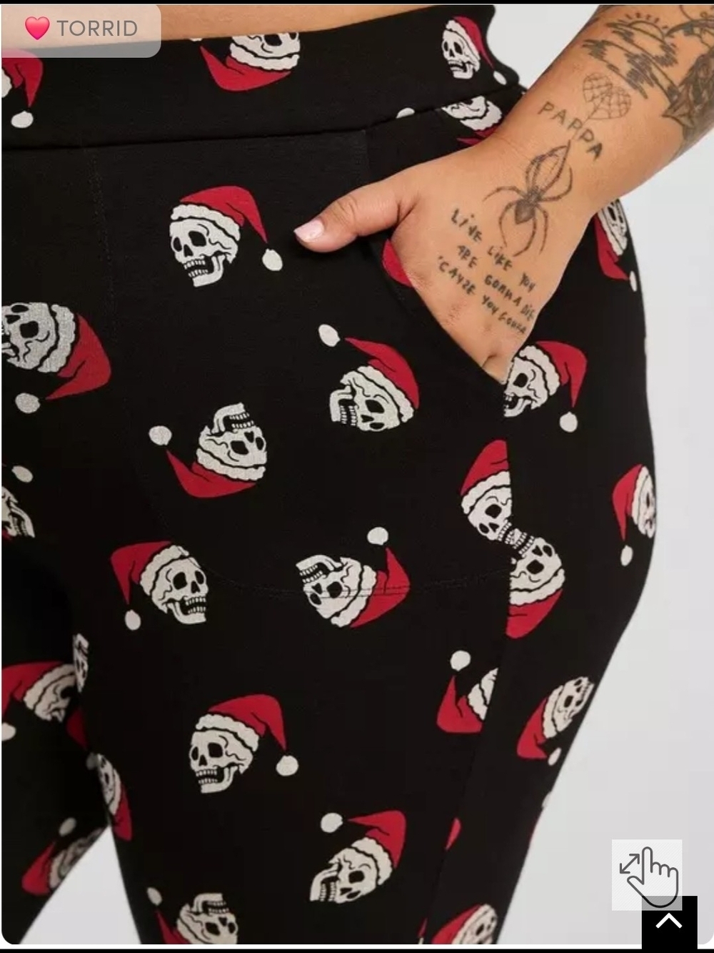 Torrid Black Santa Skull Pocket Leggings